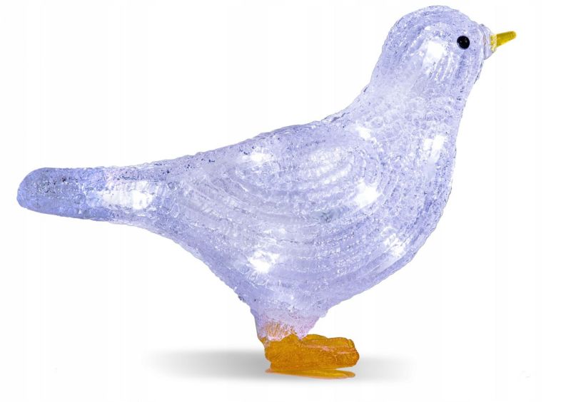 Gołąbek Corciano Akrylowy 15LED Na Baterie 1szt.