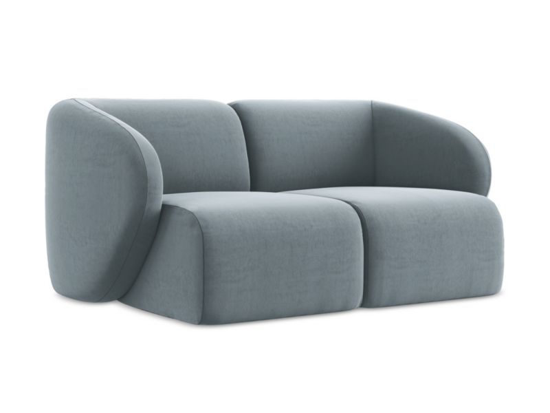 Modułowa sofa 2-osobowa LaMiaSofa CERVO z tkaniny welwetowej 174x94 cm jasny niebieski 1 szt.