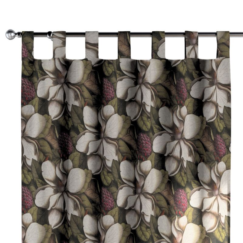 Zasłona na szelkach 1 szt. 130 x 245 cm Dekoria beżowo-zielony motyw kwiatowy 1 szt.