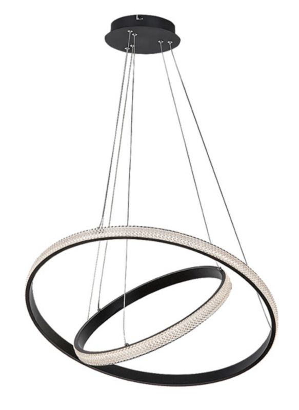 Lampa wisząca Rabalux Grete 2593 czarno-biała ring wbudowany LED 60W 1 szt.