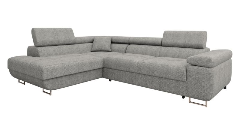 Narożnik z funkcją spania MIRJAN 24 Torezio Premium lewy jaszny szary 1 szt.