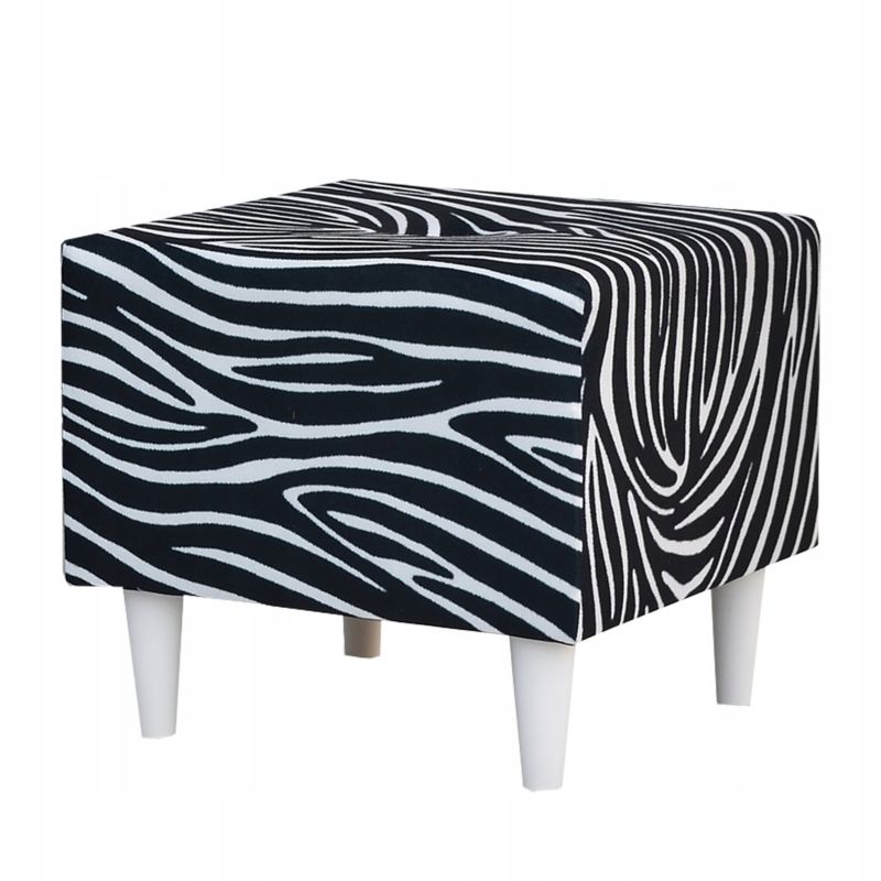 Pufa do salonu podnóżek Family Meble Ari Print zebra 1szt