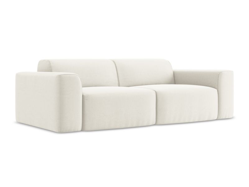 Modułowa sofa 2-osobowa LaMiaSofa BOVA z tkaniny welwetowej 208x104 cm jasny beż 1 szt.