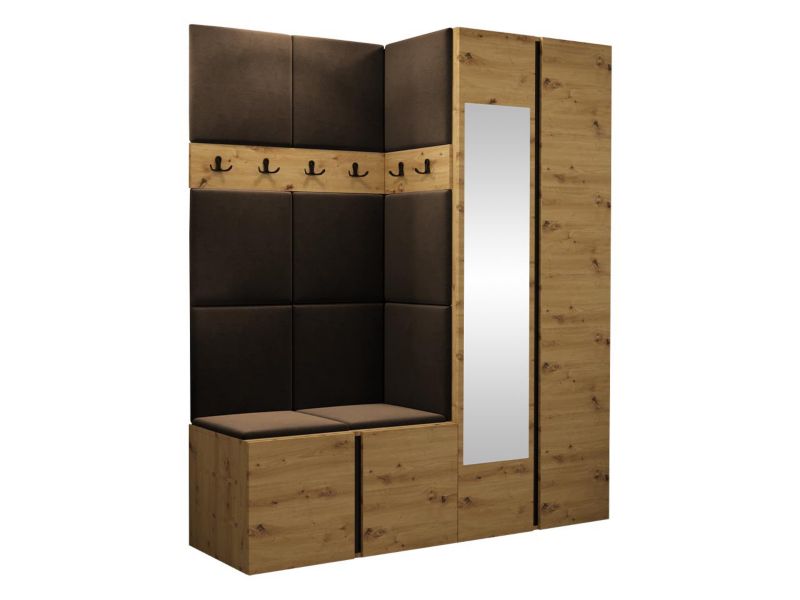 Garderoba MIRJAN 24 Orion XII dąb artisan/czarny + brązowy 1 kpl.