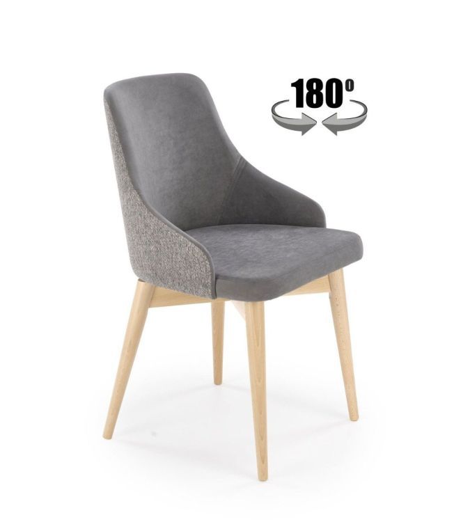 Krzesło Halmar tapicerowane MALAGA szare obracane 1 szt