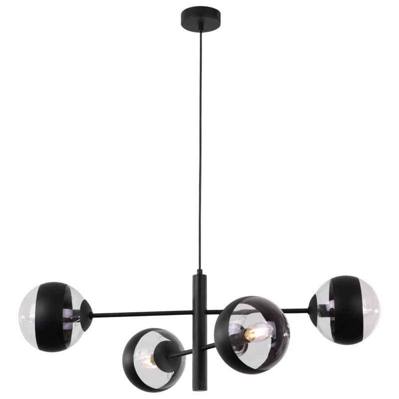 Lampa sufitowa wisząca Light Home LH Toledo 4x E14 40W regulowana długość czarny 1szt.