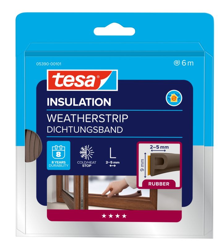 Uszczelka gumowa Tesa profil P 5/9mm 6m brązowa