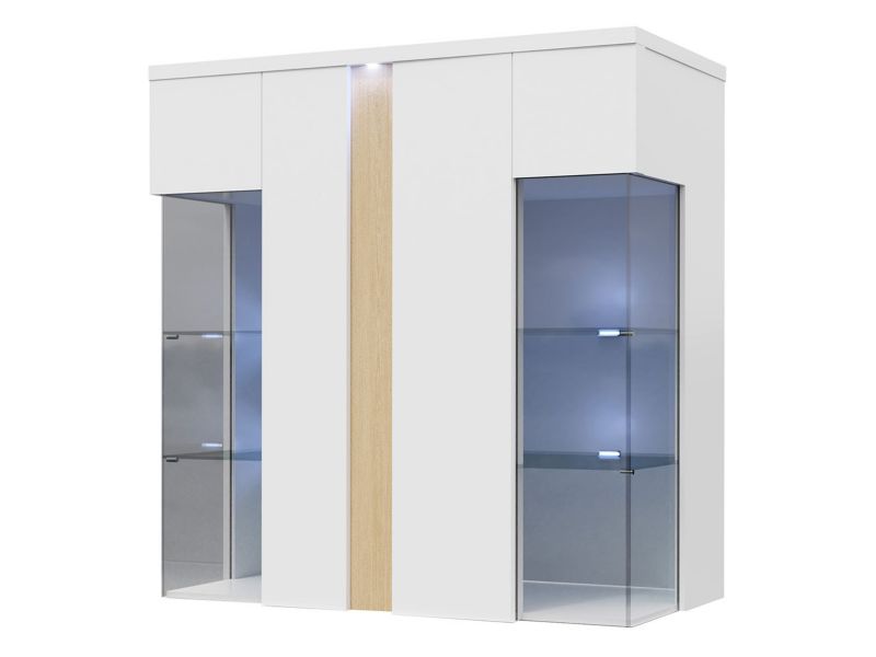 Witryna MIRJAN 24 Marco górna biały / biały połysk / okleina naturalna 1 szt.