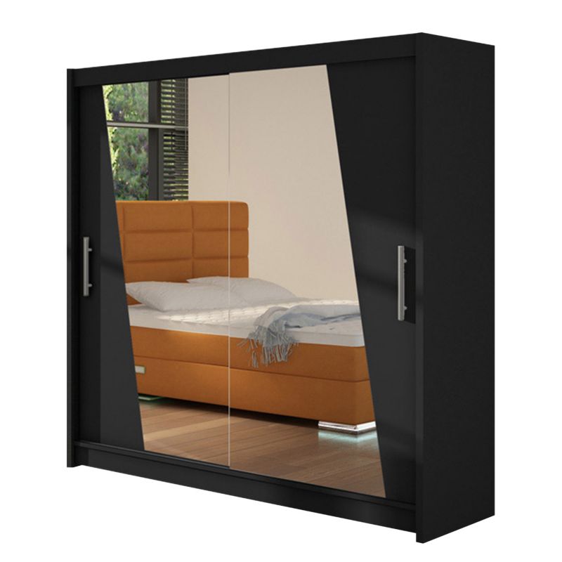 Szafa MIRJAN 24 z drzwiami przesuwnymi London XIV czarny/biały lacobel 1 szt.