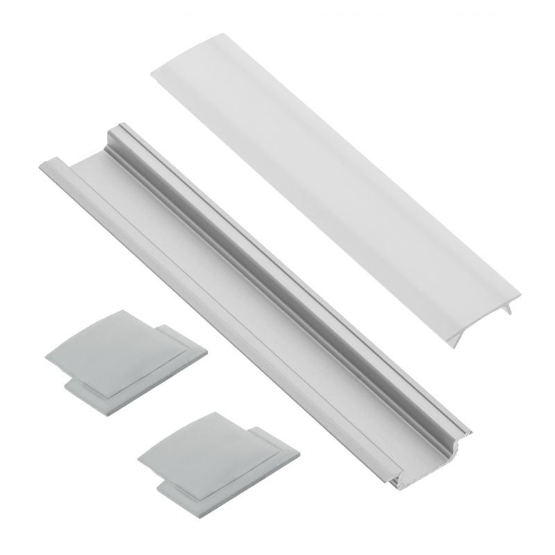 Profil do taśmy LED 2m GTV Glax z osłonką i zaślepkami do montażu nakładanego 1 szt.