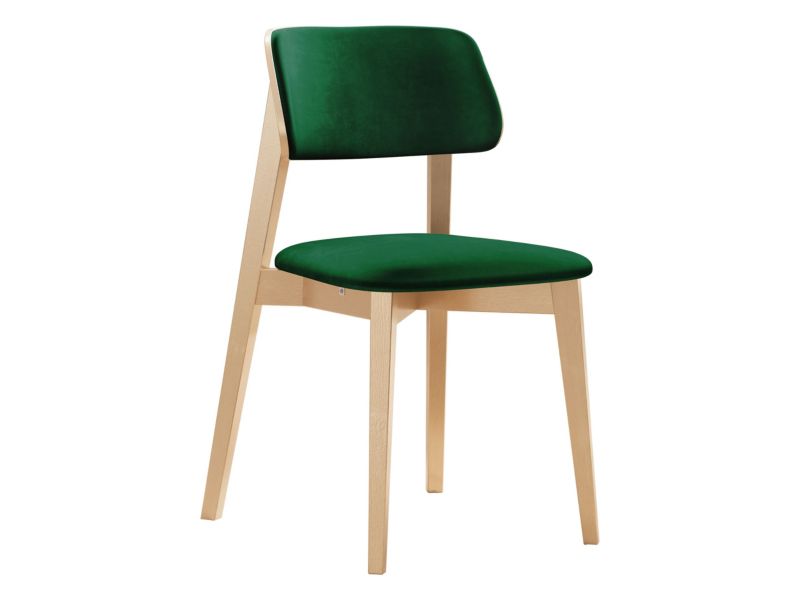 Krzesło MIRJAN 24 tapicerowane KT63/C buk/aksamit butelkowa zieleń 1 szt.
