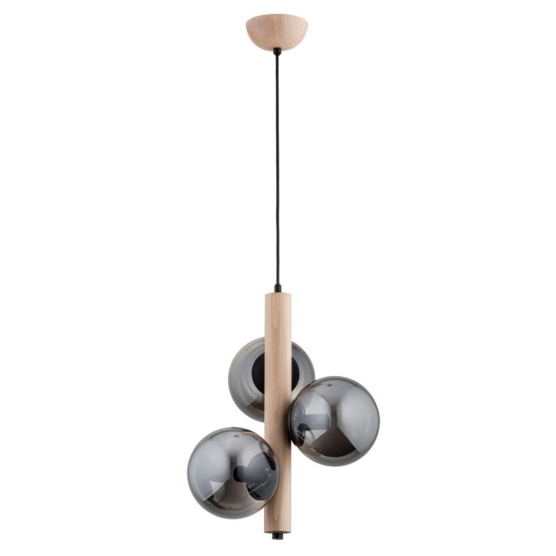 Lampa wisząca Alfa Kanet jasne drewno-dymiona wym: 90 x 35 x 35 cm 3xE14 x 10W 1 szt.
