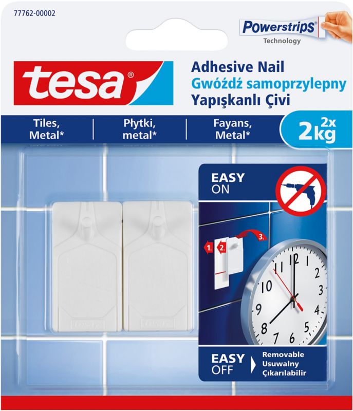Gwoździe samoprzylepne Tesa do płytek udźwig 2 kg 2 szt.