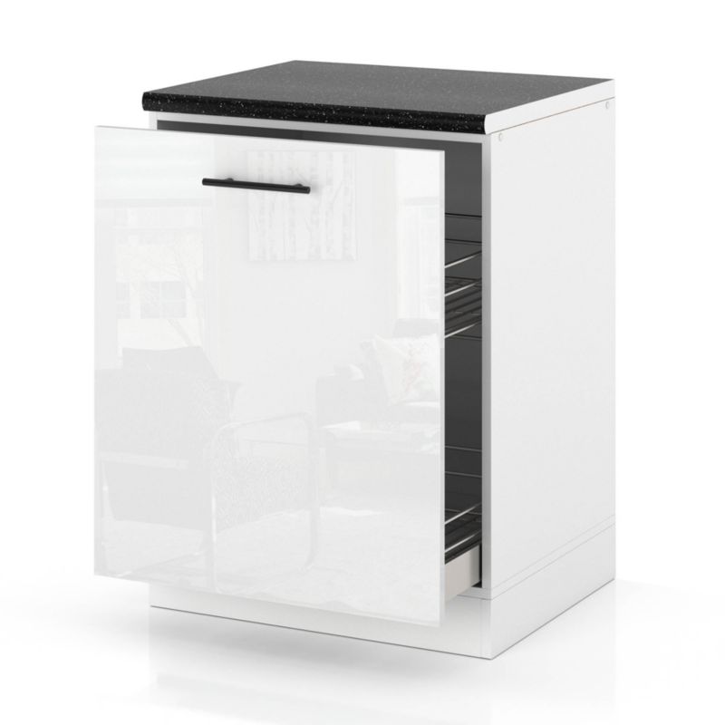 Szafka Kuchenna Hurtownia-Mebli Stojąca Cargo D60 CARGO sPremium 60cm Biały Mat Biały Połysk 60x52x85 cm 1szt.