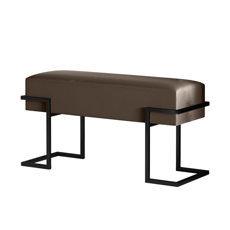 Ławka tapicerowana Bettso Cely 100 cm do przedpokoju na czarnym stelażu szarobrązowy 1szt.