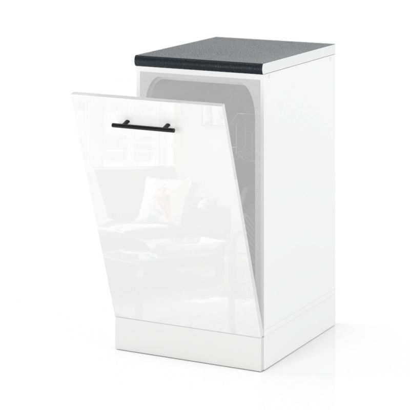 Szafka Kuchenna Hurtownia-Mebli Stojąca Do zmywarki ZM45 sPremium 45cm Biały Mat Biały Połysk 45x52x85 cm 1szt.