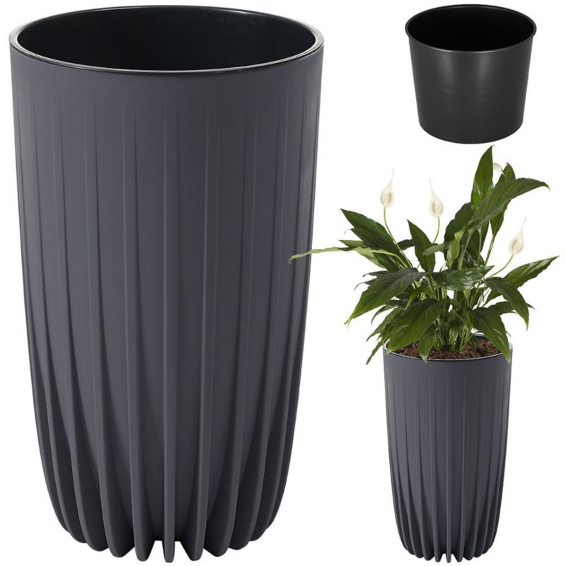 Doniczka Lamela MIRA wysoka donica 52x30cm antracyt 1 szt.