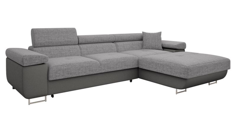 Narożnik z funkcją spania MIRJAN 24 Torezio Mini prawy ekoskóra mysi szary/szary 1 szt.