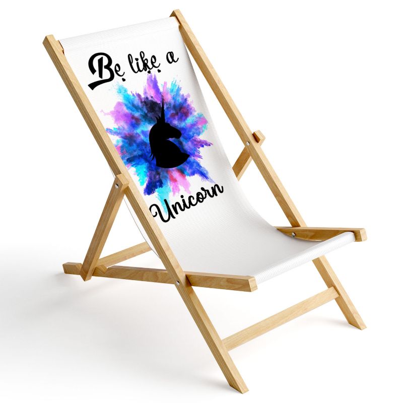 Leżak ogrodowy Ferocity drewniany składany Be like a unicorn 1 szt.