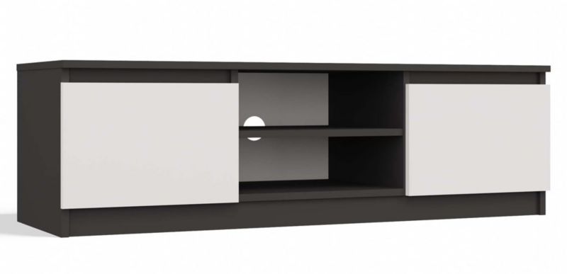 Szafka RTV Topeshop Malwa 120 antracyt biel 120x36x40 cm 1 szt.