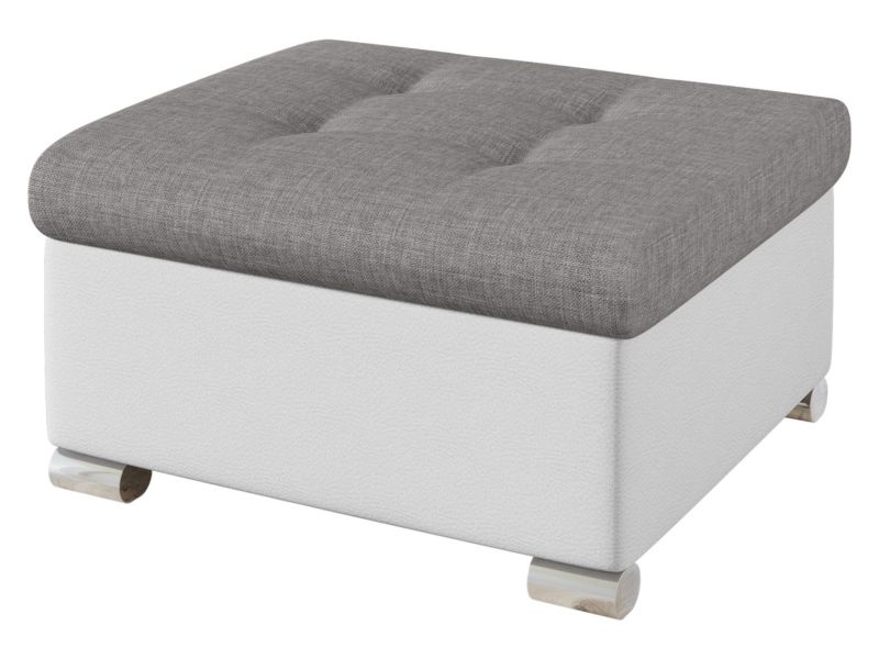 Pufa MIRJAN 24 Niko Mała biała ekoskóra/szary 1 szt.