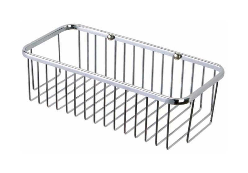 Koszyk łazienkowy Stella chromowany, montaż ścienny, metalowy, wymiary 30,5x14,5x9 cm, 1 szt.