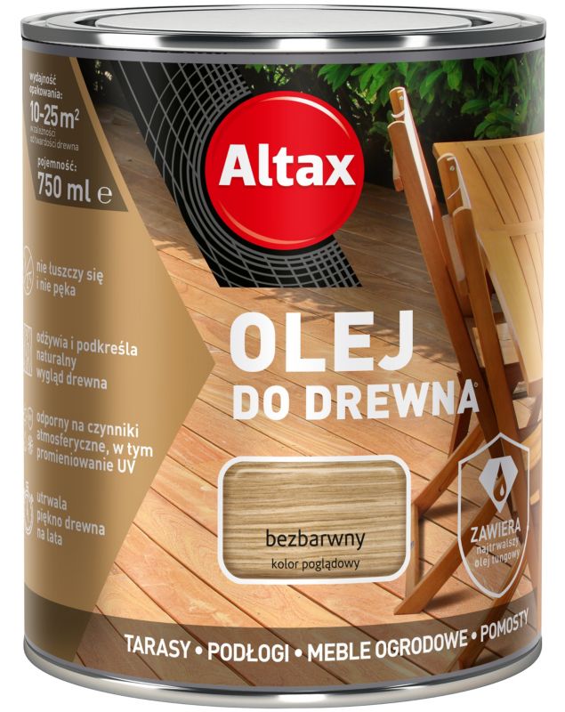 Olej do drewna Altax bezbarwny 0,75 l