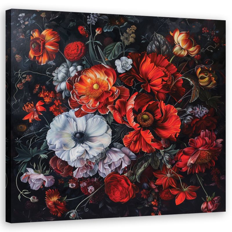 Obraz do salonu sypialni Feeby Kwiaty Czerwone Róże 60x60 cm 1szt