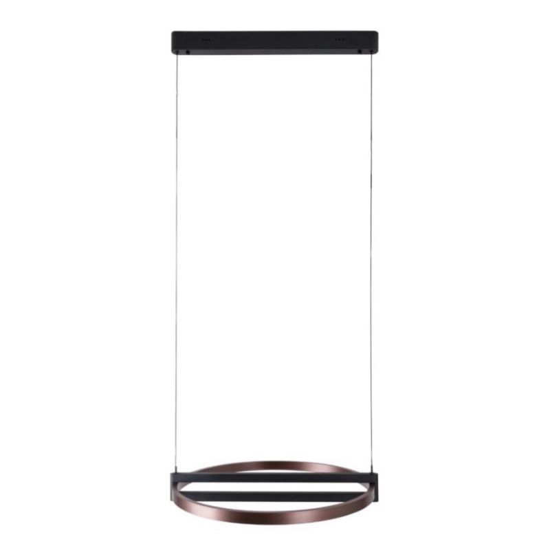 Lampa wisząca Maxlight Singapur 2699 czarno-brązowa ring wbudowany LED 48W 1 szt.