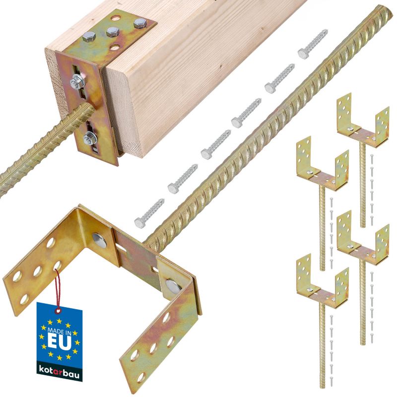 Podstawa słupa KOTARBAU regulowana 0-160 mm z prętem 400 mm 4 szt.