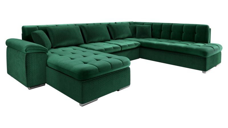 Narożnik z funkcją spania MIRJAN 24 Niko Premium lewy butelkowa zieleń 1 szt.