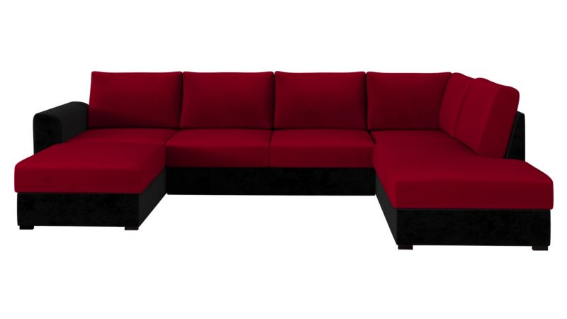 Narożnik z funkcją spania MIRJAN 24 Wilma Premium prawy czarny/czerwony 1 szt.