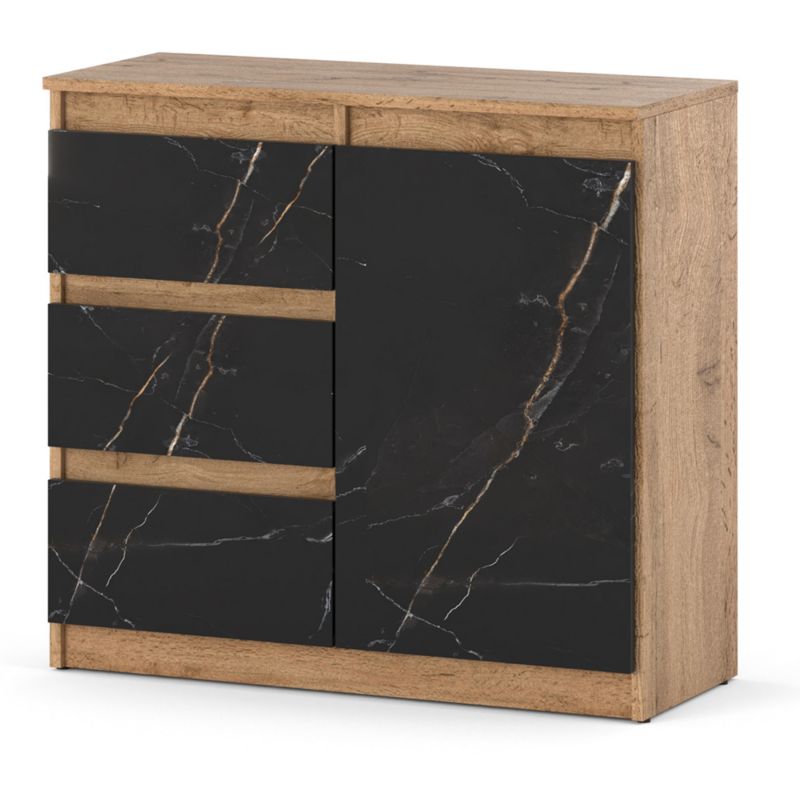 Komoda Hurtownia-Mebli Szuflady 3 Agnes 1D3SZ 80cm Dąb Wotan San Sebastian 80x35x75 cm 1szt.