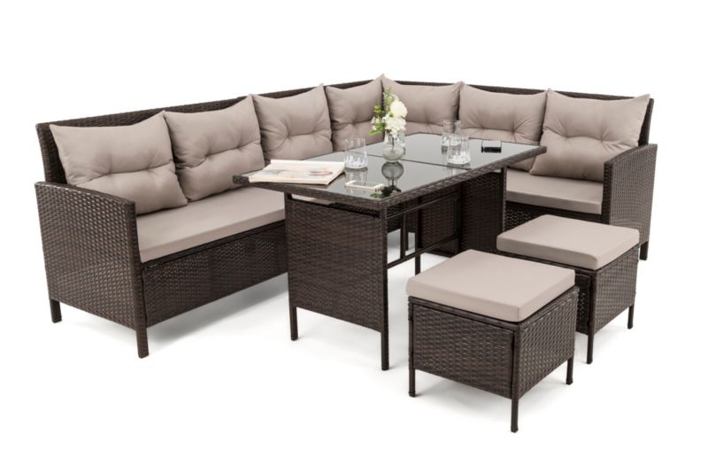 Zestaw mebli ogrodowych MebleMWM Paris technorattan brąz poduszki szare-03 1 kpl.