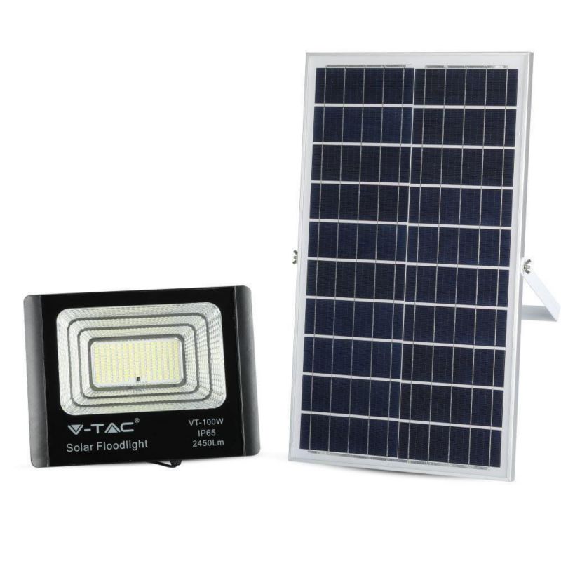 Naświetlacz solarny LED V-TAC czarny LED 35W 6000K 2450lm IP65 wym: 28 x 32,5 x 8,5 cm aluminium - 1 szt.