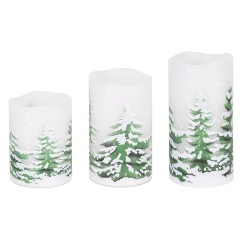 Świeca LED na baterie do stroików, dekoracyjna Springos zestaw 3 szt. świąteczny wzór 1 kpl.