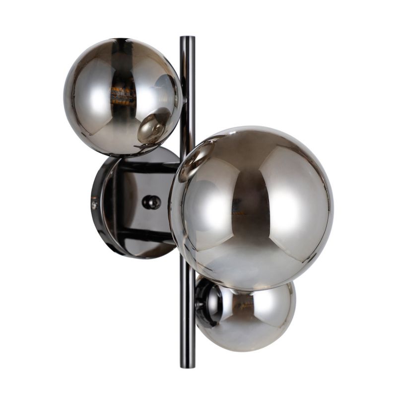 Kinkiet ścienny Italux Canello czarny-chromowany styl nowoczesny 3 x G9 x IP20 wym: 32 x 26 cm - 1 szt.