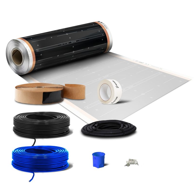 Folia grzewcza bez termostatu Hornisse do ogrzewania podłogowego zestaw 20,0m2