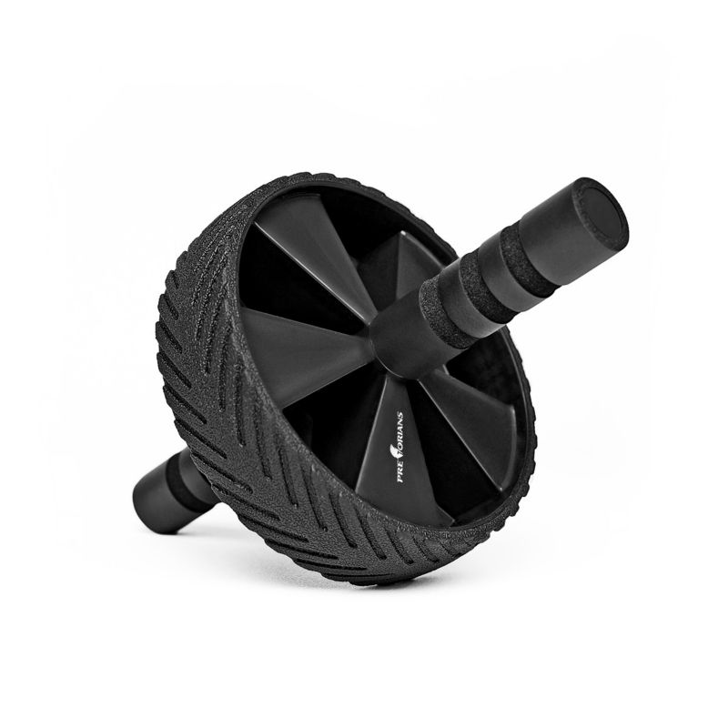 Kółko do treningu mięśni brzucha Pretorians wałek do ćwiczeń z matą czarne 1 szt.