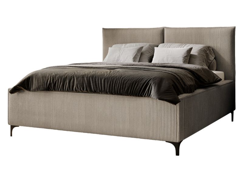 Łóżko tapicerowane MIRJAN 24 z pojemnikiem Leon Sztruks 180 cappuccino 1 szt.