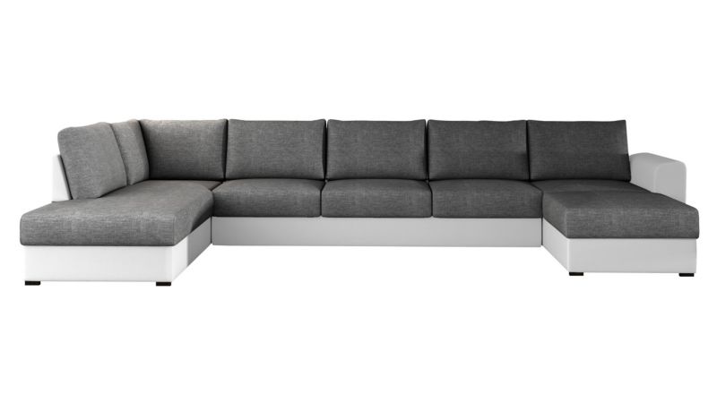 Narożnik z funkcją spania MIRJAN 24 Wilma Large lewy biała ekoskóra/grafitowy 1 szt.