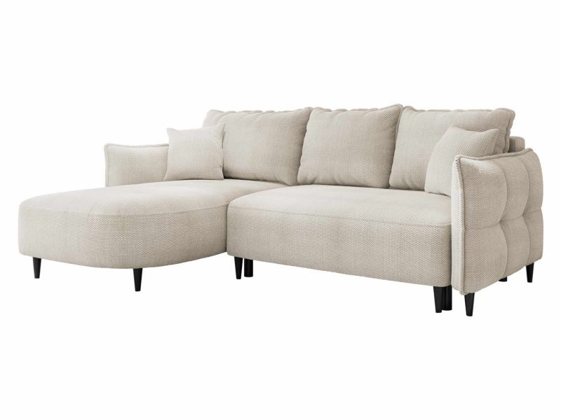 Narożnik z funkcją spania MIRJAN 24 Sycylia lewy plusz ecru 1 szt.