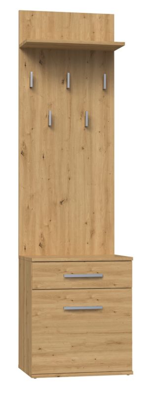 Wieszak + Szafka Na Buty Topeshop Duo Dąb Artisan 35x50x180 cm 1 szt.