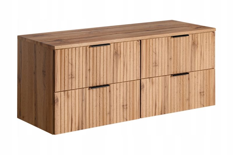 Szafka pod umywalkę Furnidea 160 cm dąb Wotan z blatem ryflowany Adel 1 szt.