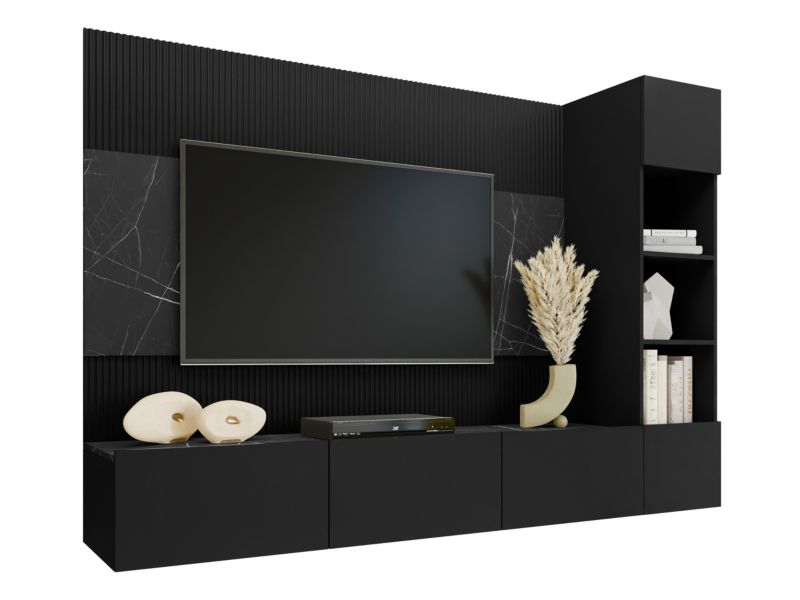 Meblościanka MIRJAN 24 Deromi II czarny marmur 1 kpl.