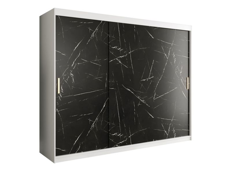 Szafa MIRJAN 24 Marmur T 250 biały mat / czarny marmur 1 szt.