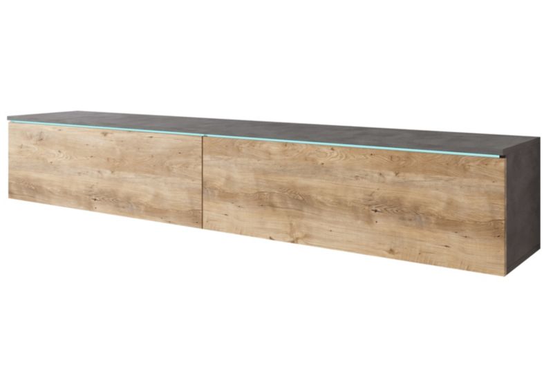 Szafka RTV MINIO go for it DONNA 180 cm matera/kasztan wrocławski z oświetleniem LED, 1 szt.