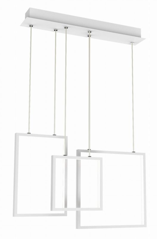 Lampa sufitowa wisząca Apeti Keos biała wym: 120 x 63 x 9 cm wbudowany LED 36W 1 szt.