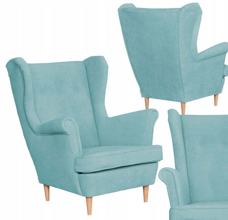 Fotel uszak do salonu Family Meble Hunter błękitny 1szt