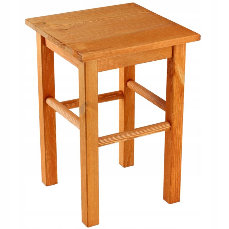 Taboret KADAX Drewniany Kuchenny Stołek Krzesło 43,5cm Solidny Olcha 1 szt.